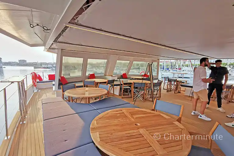 Main deck on 200 guests power catamaran
