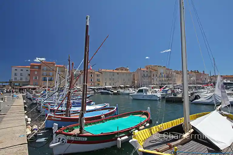 Traditionnal fishing boats in the port of St Tropez