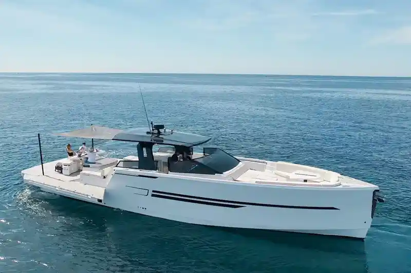 Luxury day boat at acnhor Okean 55 near Cannes