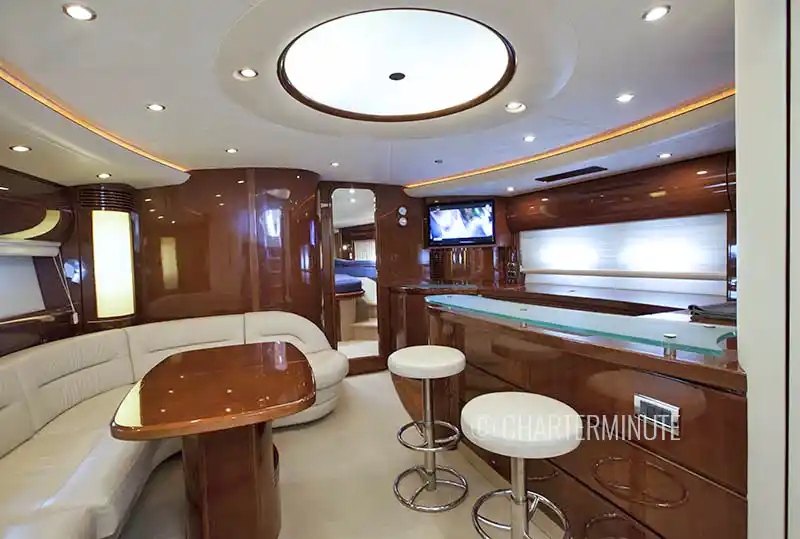 Main salon Princess V65 yacht