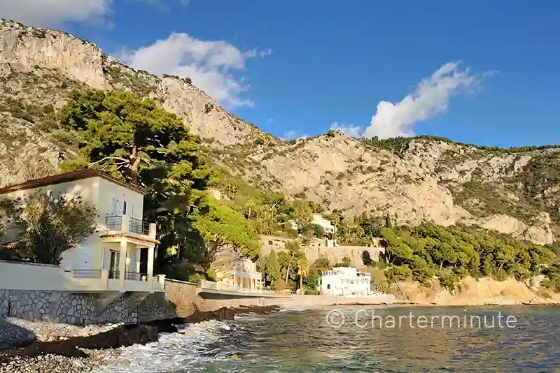 Eze bord de mer beach and surrounding cliffs